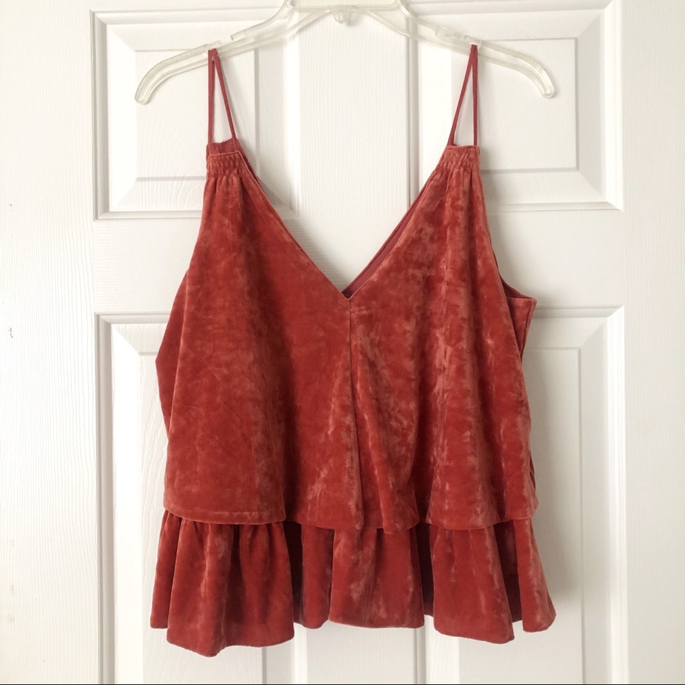 Aerie crushed velvet top / sz M / Rose color